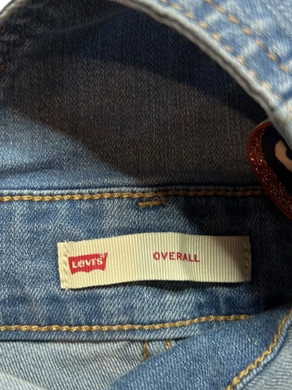 Levi’s Kids Denim Overalls Girls Size 12 Blue Stretch Bootcut Logo Strap - Picture 6 of 10